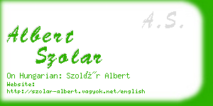 albert szolar business card